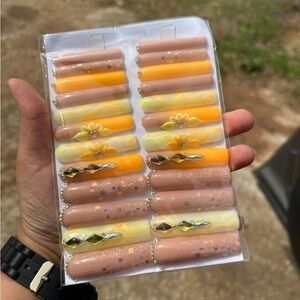 Yellow and Nude Press-On Nails